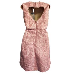Bridgerton Women Pink Cutout Heart Mini Dress Size Large NWT